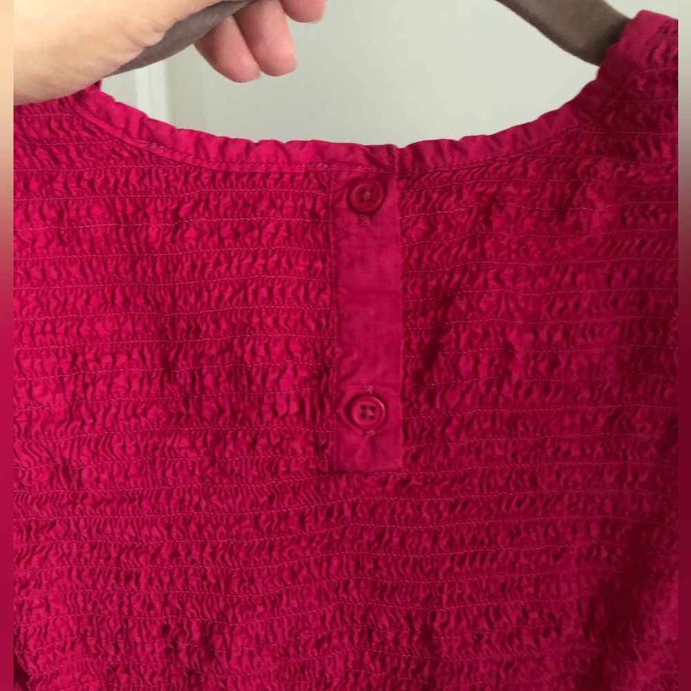 🐣3/$30🌷 Beautiful fuchsia poplin smocked minidress by French Connection, size 8 - Picture 4 of 8